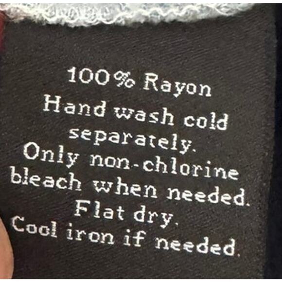 Rock & Republic Medium Blue White Ombre Shirt 100% Rayon Button Front - Picture 5 of 10